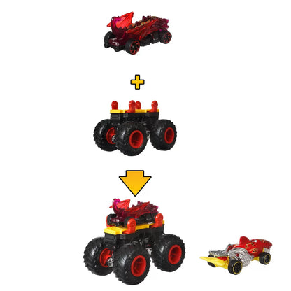 HOT WHEELS MONSTER TRUCK CU MASINUTE NEAGRU SI ROSU, HOT WHEELS - MONSTER TRUCK