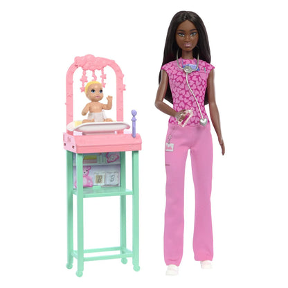 BARBIE SET DE JOACA PAPUSA BARBIE BRUNETA FACE CARIERA PEDIATRU, BARBIE - I CAN BE