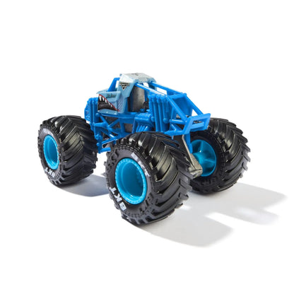 MONSTER JAM MASINUTA METALICA MEGALODON ALBASTRU SCARA 1 LA 64, MONSTER JAM