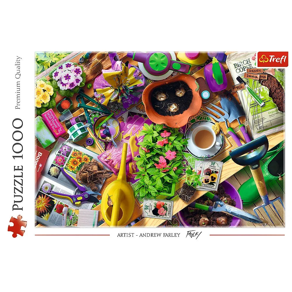 PUZZLE TREFL 1000 ARANJAREA GRADINII ARTIST ANDREW FARLEY, TREFL 1000P