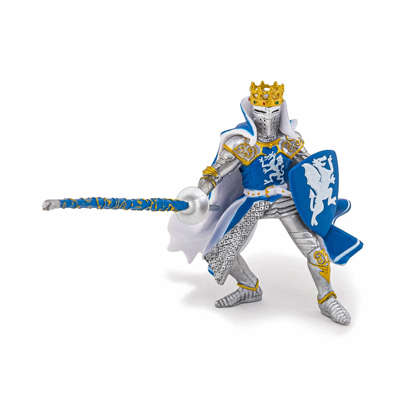 PAPO FIGURINA REGE CU BLAZON DRAGON albastru, PERSONAJE MEDIEVALE FANTASTICE