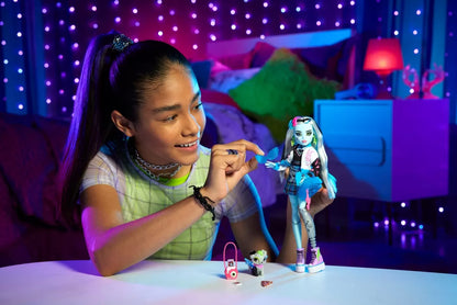 MONSTER HIGH PAPUSA FRANKIE STEIN CU ANIMALUT SI ACCESORII, MONSTER HIGH