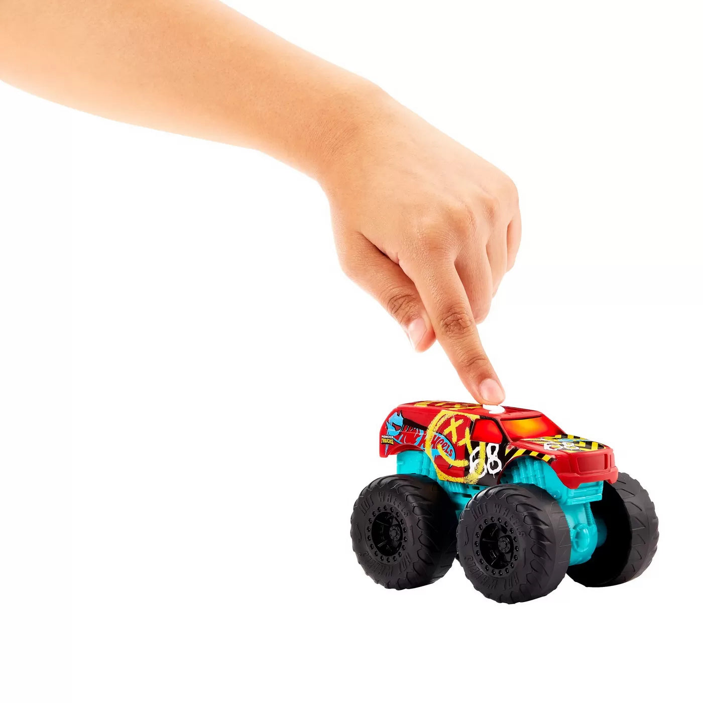 HOT WHEELS MONSTER TRUCK ROARIN WRECKERS DEMO DERBY CU FUNCTII SI SUNETE SCARA  1:43, HOT WHEELS - MONSTER TRUCK