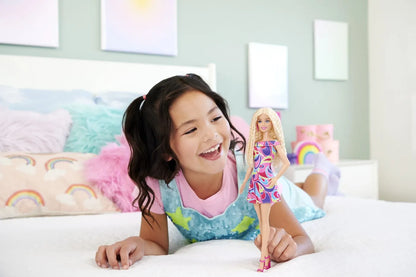 PAPUSA BARBIE FASHIONISTA CU PAR BLOND ONDULAT, BARBIE - FASHIONISTAS