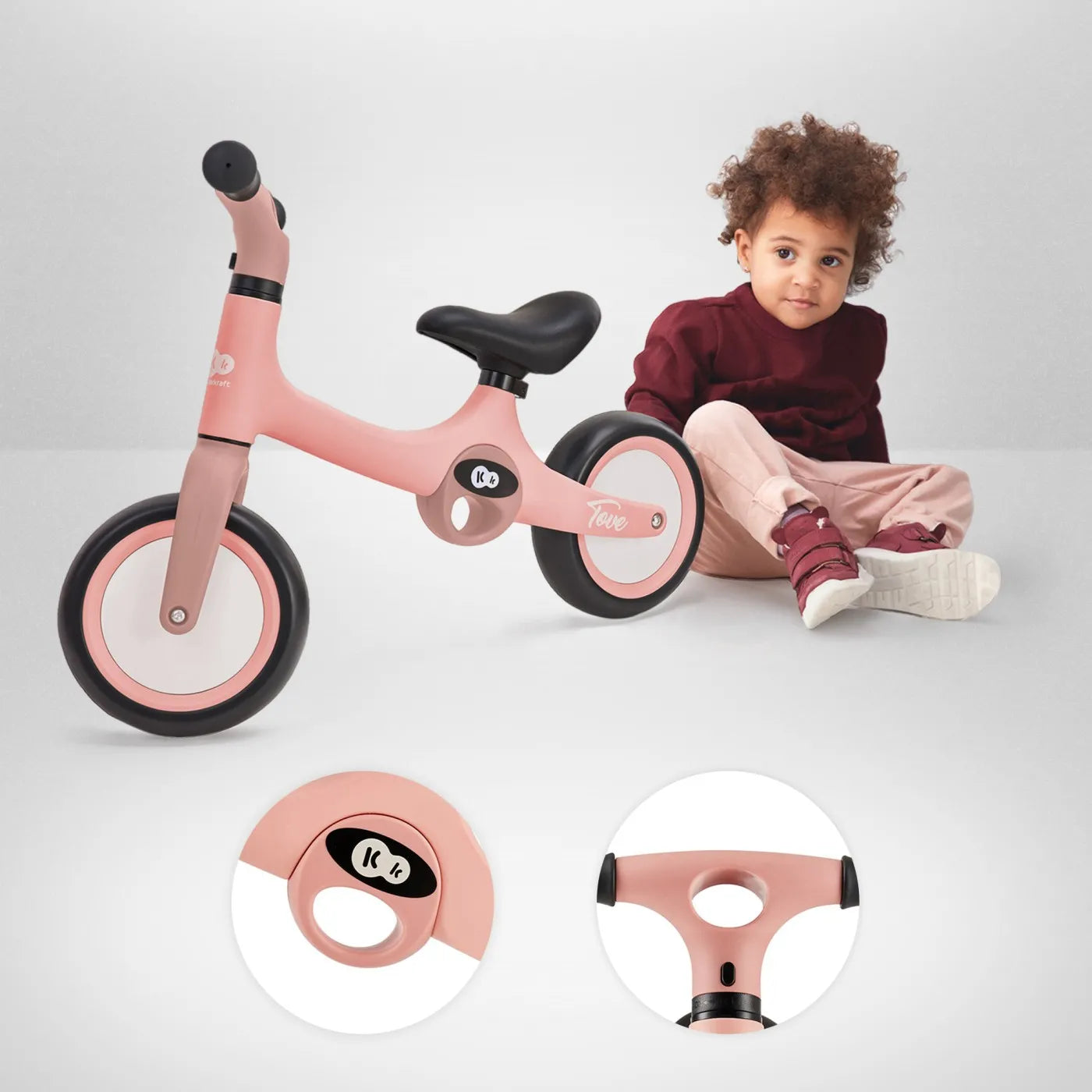 BICICLETA FARA PEDALE KINDERKRAFT TOVE, ROZ, KINDERKRAFT
