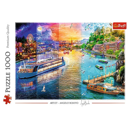 PUZZLE TREFL 1000 CROAZIERA PE RAU, TREFL 1000P