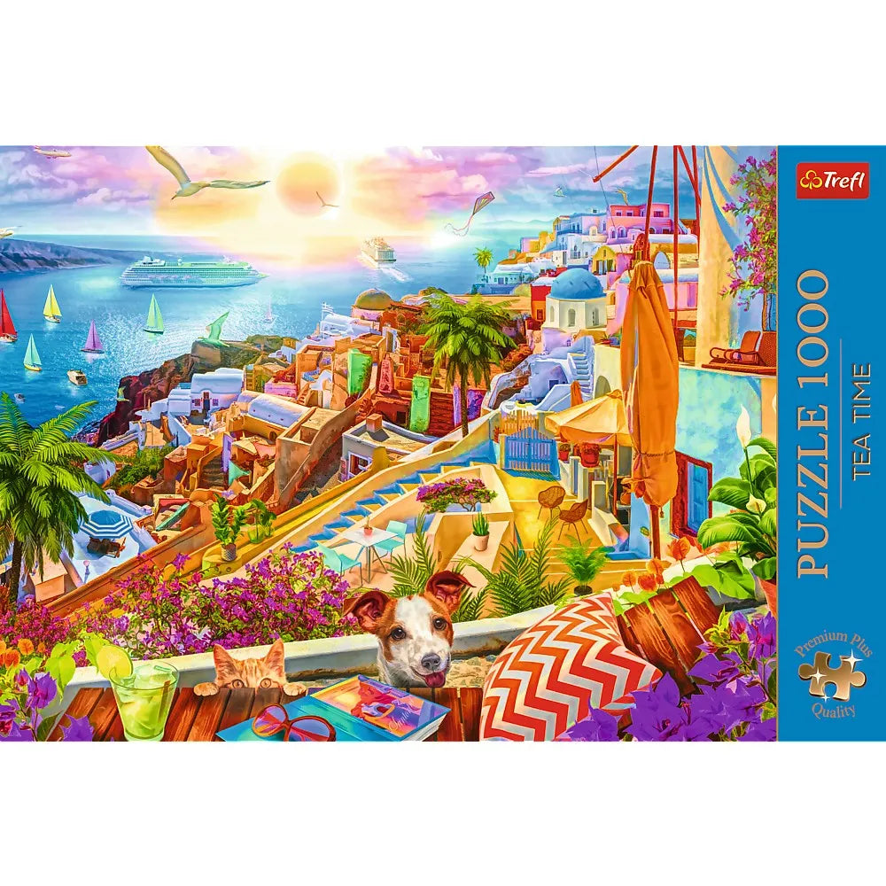 PUZZLE 1000 PREMIUM PLUS TEA TIME VIZITAND SANTORINI, TREFL 1000P