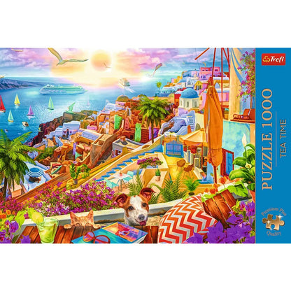 PUZZLE 1000 PREMIUM PLUS TEA TIME VIZITAND SANTORINI, TREFL 1000P