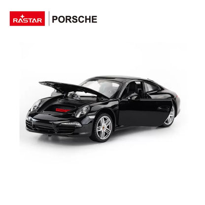MASINUTA METALICA PORSCHE 911 NEGRU SCARA 1 LA 24, RASTAR METAL 1:24
