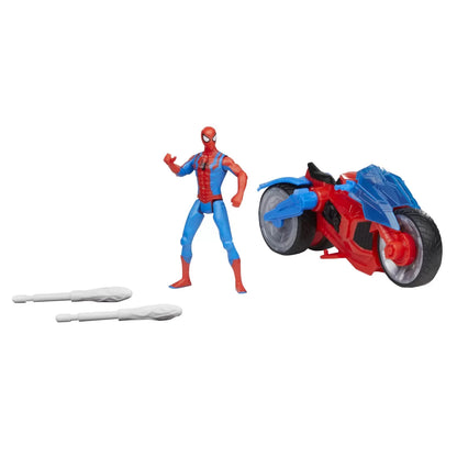 SPIDERMAN SET FIGURINA SI VEHICUL WEB BLAST CYCLE, SPIDER-MAN