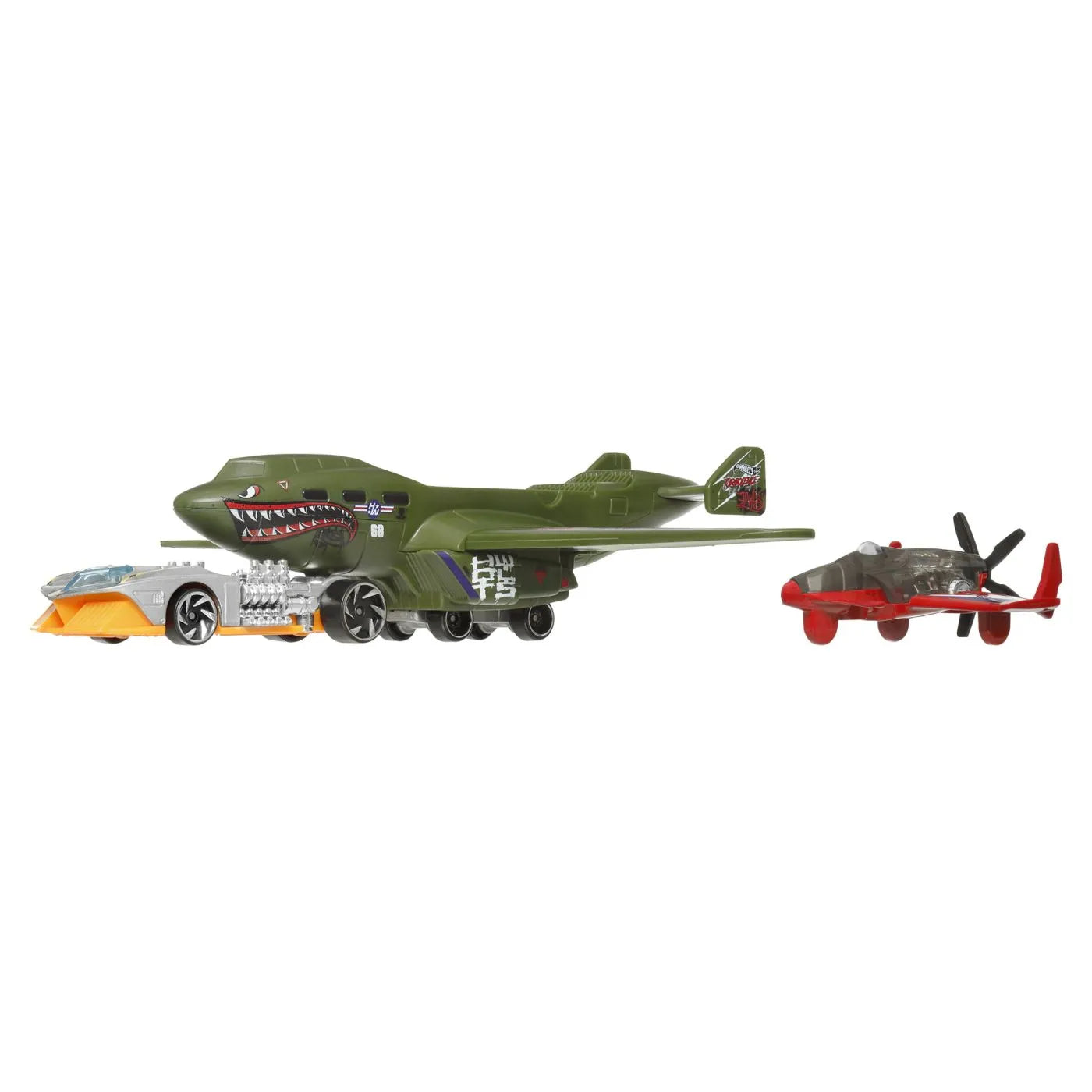 SET AVION SI MASINA HOT WHEELS SUPER RIGS TURBOLENCE TUG , HOT WHEELS - VEHICULE