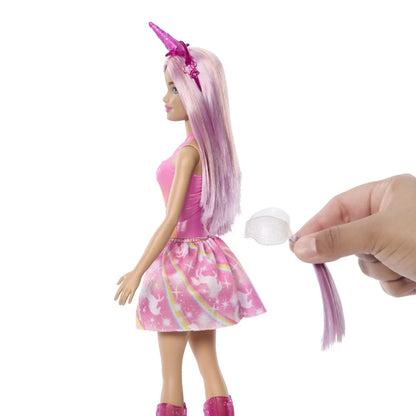 BARBIE PAPUSA BARBIE CU ACCESORII MAGICE DE UNICORN, BARBIE - DREAMTOPIA