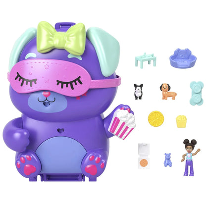 POLLY POCKET SET GENTUTA ANIMALUT CATELUS IN PIJAMA CU ACCESORII, POLLY POCKET
