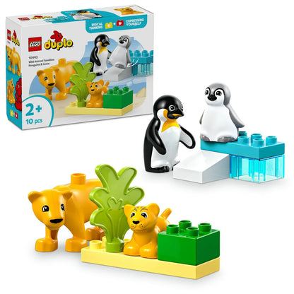 LEGO DUPLO FAMILII DE ANIMALE SALBATICE: PINGUINI SI LEI 10442, LEGO DUPLO