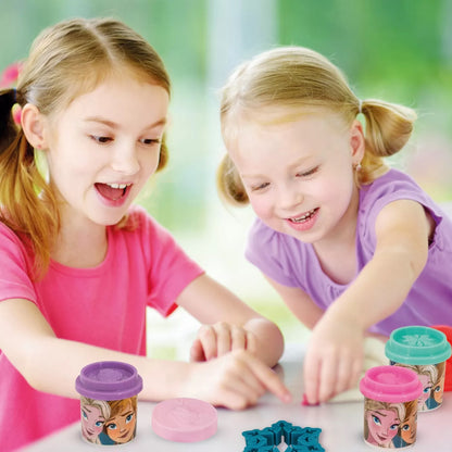 GALETUSA CU 4 BORCANASE DE PLASTILINA SI ACCESORII FROZEN, AS