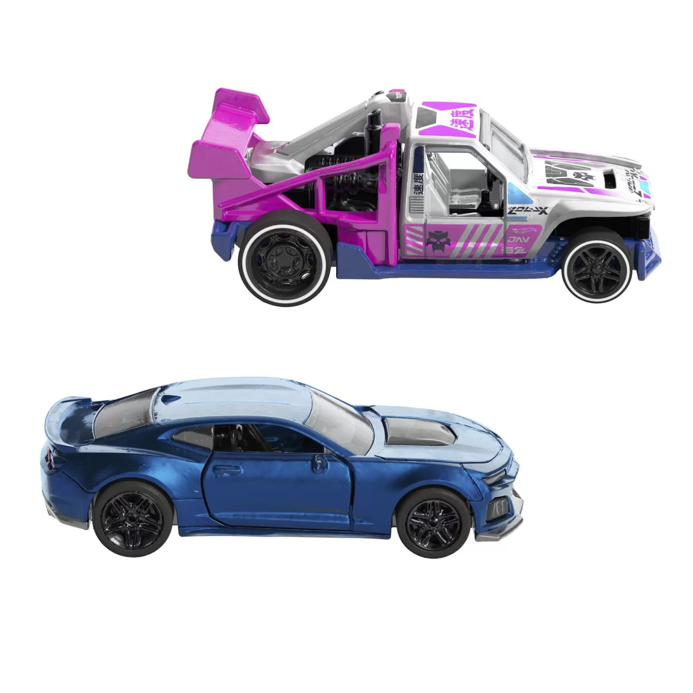 HOT WHEELS SET 2 MASINUTE METALICE PULL BACK CAMARO ZL1 2022 SI LOLUX 1:43, HOT WHEELS - VEHICULE