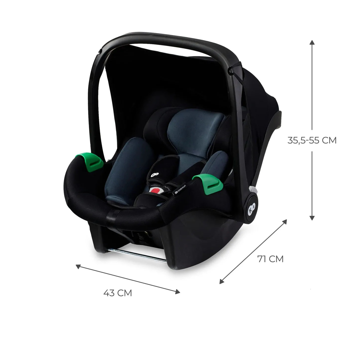SCOICA AUTO I-SIZE, 40-75 CM, KINDERKRAFT MINK PRO, BLACK, KINDERKRAFT