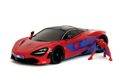 JADA MARVEL SET FIGURINA SPIDER MAN SI MASINUTA METALICA MCLAREN 720S SCARA 1 LA 24, JADATOYS
