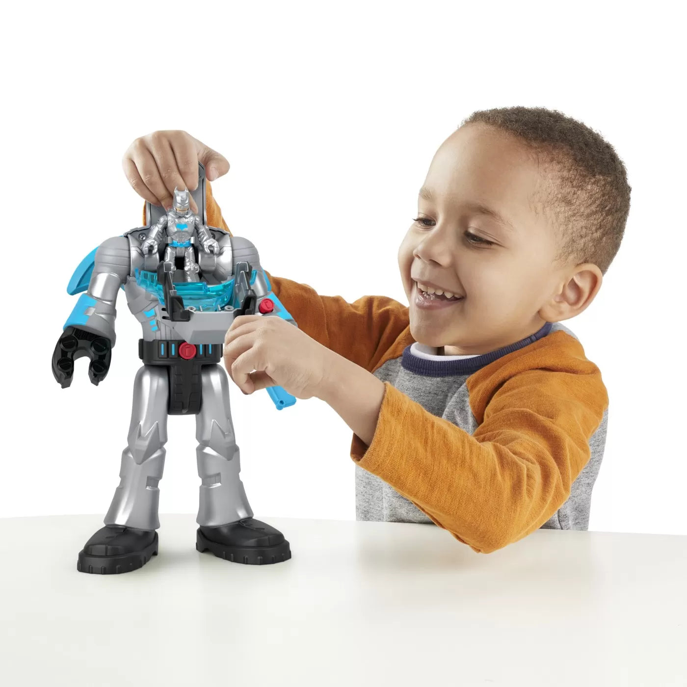 FISHER PRICE IMAGINEXT DC SUPER FRIENDS ROBOT BATMAN IN COSTUM GRI 30CM, FISHER PRICE - DC SUPER FRIENDS