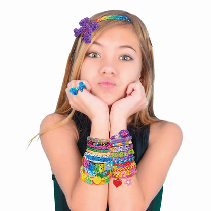 PLEXI FLEXI GHERGHEF PENTRU IMPLETIT CU 800 ELASTICE DIN CAUCIUC SI 15 ACCESORII, HAPPI HOBBI