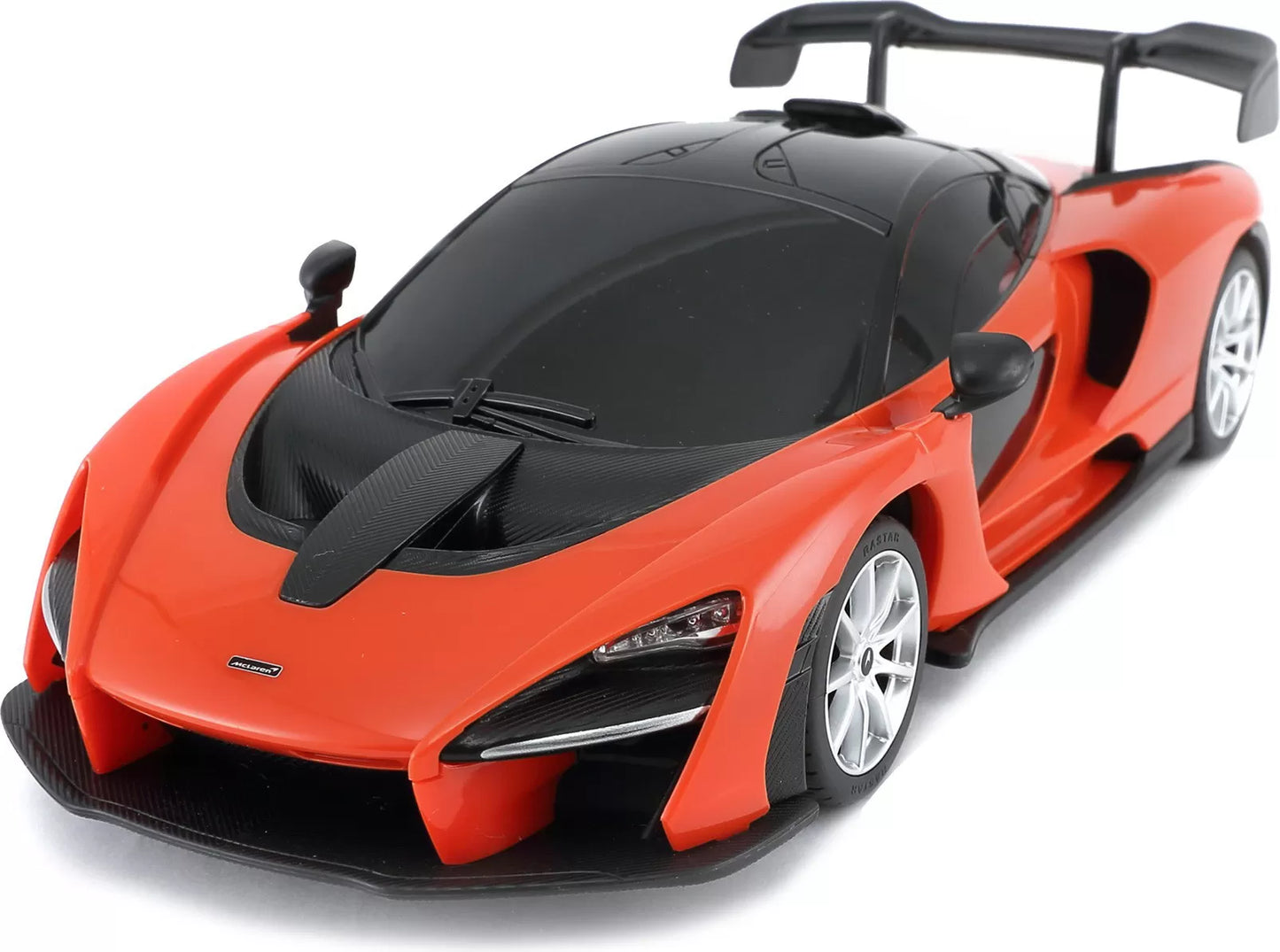 MASINA CU TELECOMANDA McLAREN SENNA PORTOCALIU CU SCARA 1 LA 18, RASTAR 1:18