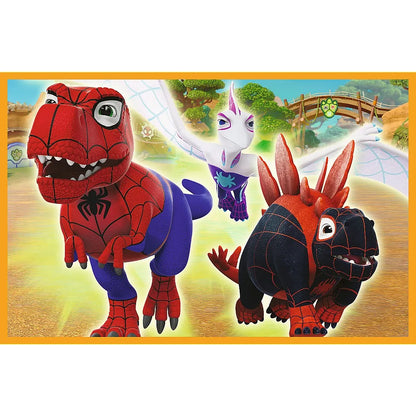 PUZZLE TREFL 2X24 SPIDEY AND HIS AMAZING FRIENDS DINO-WEBS SPIDEY SI DINOZAURII, TREFL 2X24