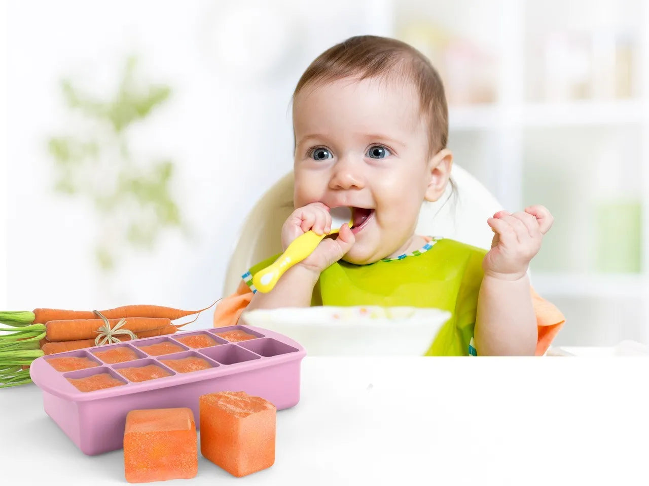 RECIPIENT REFRIGERARE HRANA BEBE, MELII, ROZ 59 ML X 10 CUB, MELII