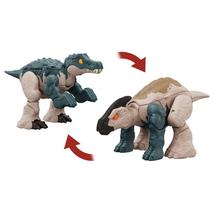 JURASSIC WORLD FIERCE CHANGERS DOUBLE DANGER DINOZAUR TRANSFORMABIL BARYONYX SI PARASAUROLOPHUS, JURASSIC WORLD