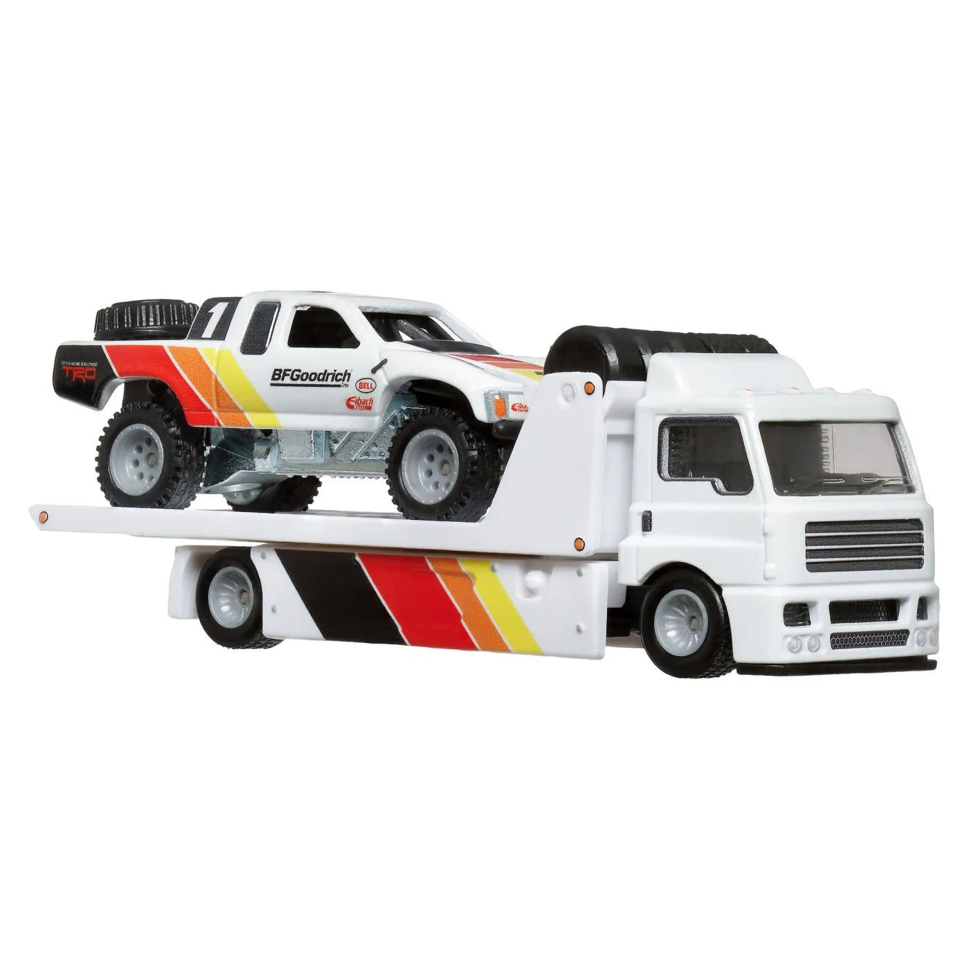 HOT WHEELS TRANSPORTATOR FLEET STREET CU MASINUTA TOYOTA OFF ROAD TRUCK SCARA 1:64, HOT WHEELS - VEHICULE