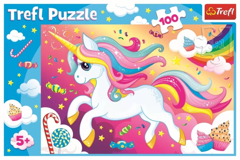 PUZZLE TREFL 100 FRUMOSUL UNICORN, TREFL 100P