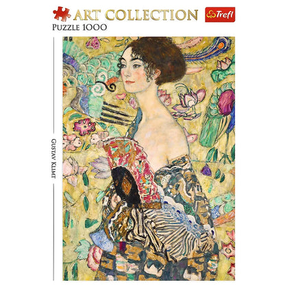 PUZZLE TREFL 1000 ART COLLECTION GUSTAV KLIMT DOAMNA CU EVANTAI, TREFL 1000P