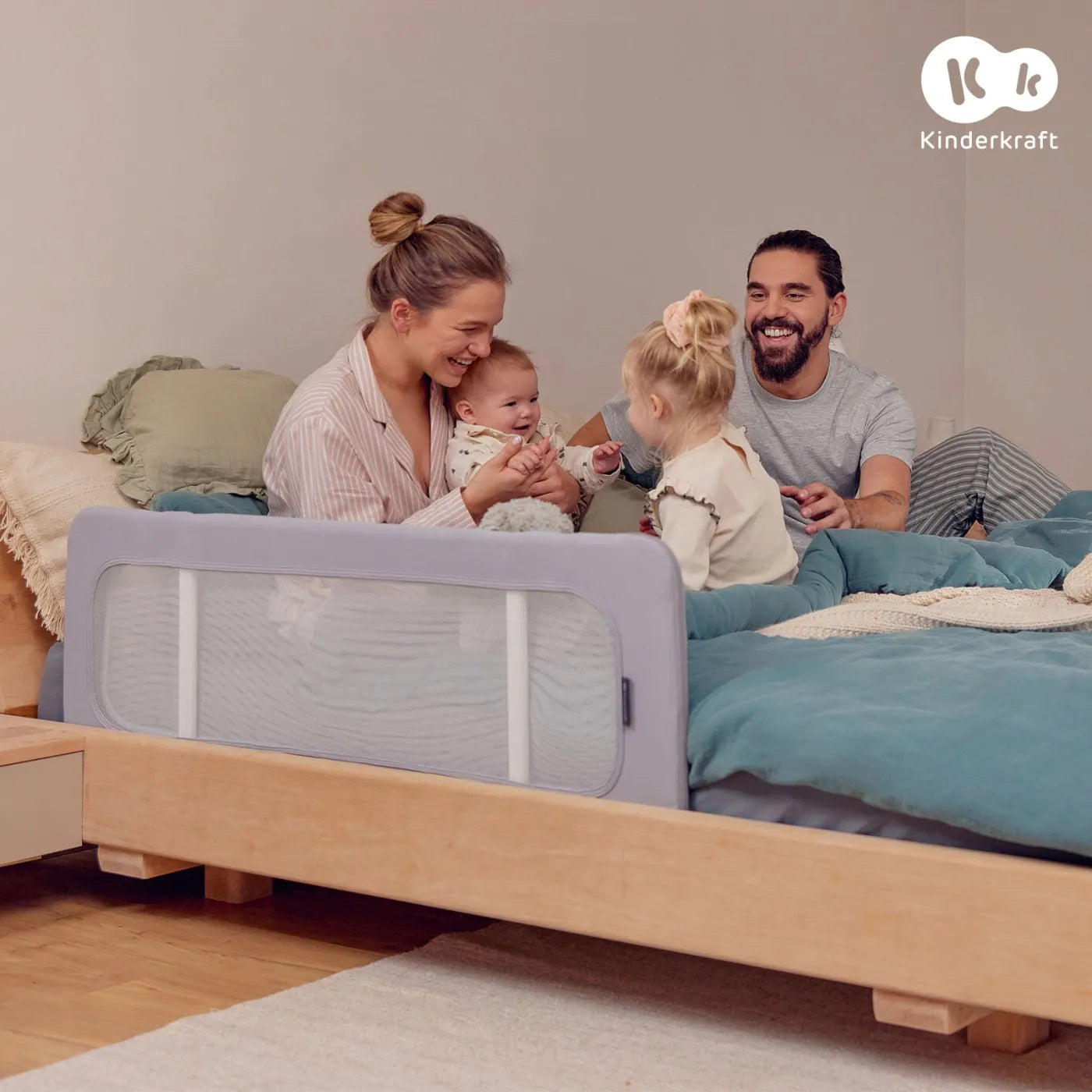 BARIERA DE PAT KINDERKRAFT GUARD AND DREAM LIGHT GREY, KINDERKRAFT