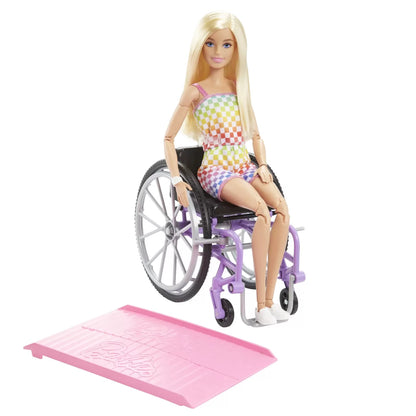 BARBIE PAPUSA BARBIE BLONDA IN SCAUN CU ROTILE, BARBIE - FASHIONISTAS