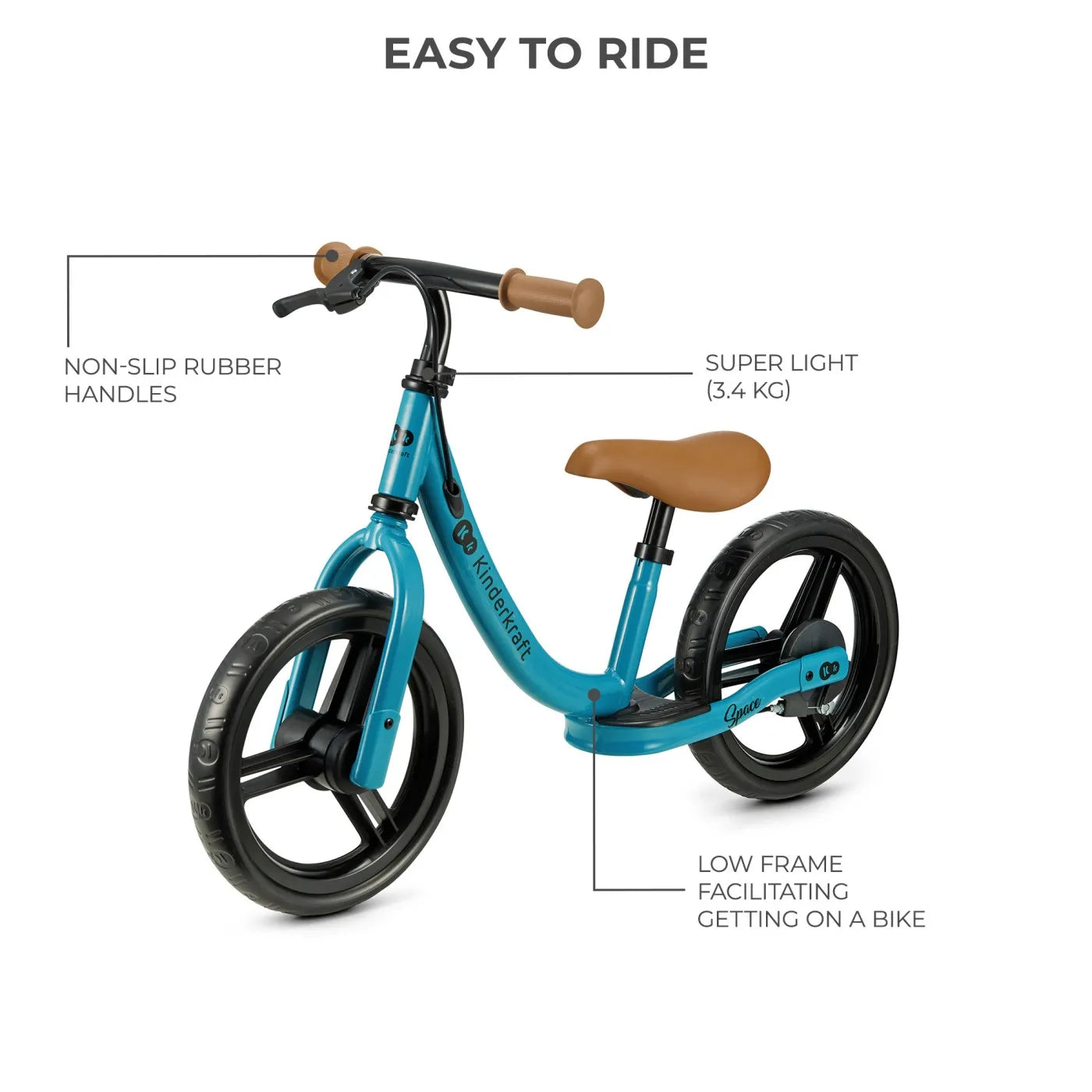 BICICLETA FARA PEDALE KINDERKRAFT SPACE DARK BLUE, KINDERKRAFT