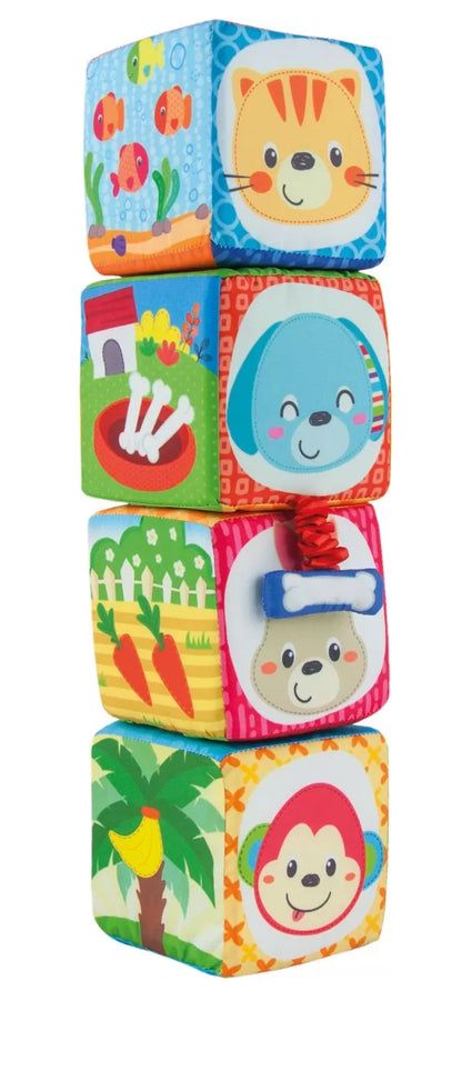 WINFUN SET 4 CUBURI STIVUIBILE DIN MATERIAL TEXTIL, WINFUN