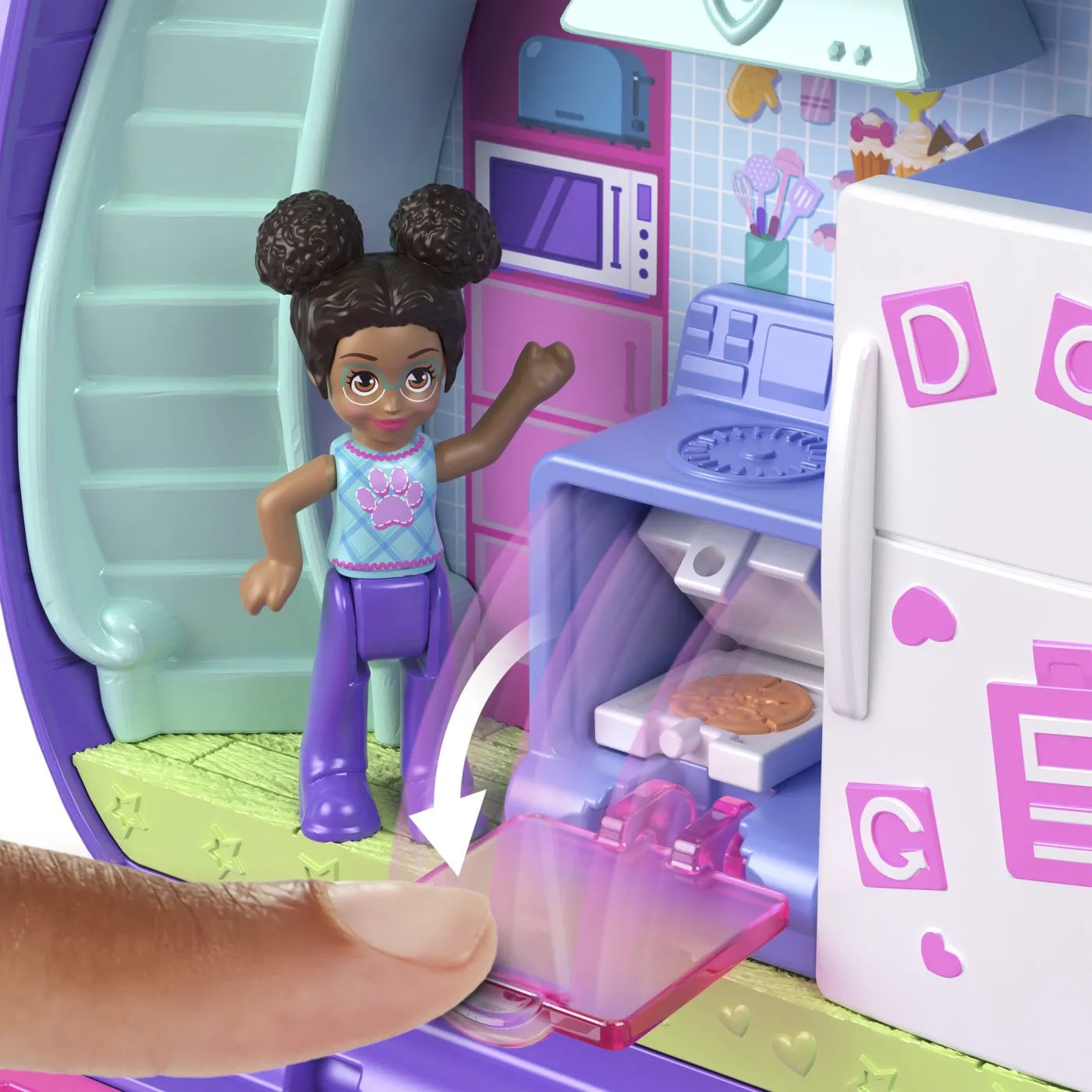 POLLY POCKET SET GENTUTA ANIMALUT CATELUS IN PIJAMA CU ACCESORII, POLLY POCKET