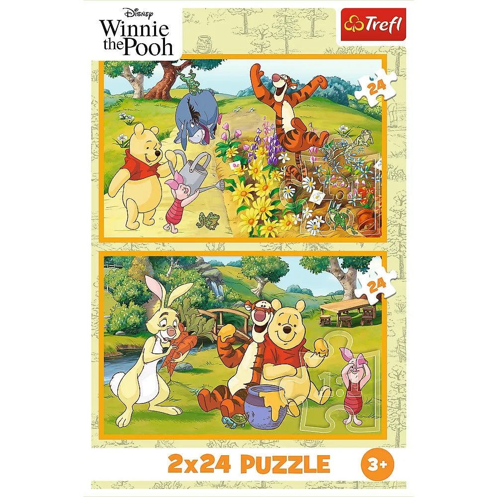 PUZZLE TREFL 2X24 DISNEY WINNIE THE POOH ZI DE JOACA CU WINNIE SI PRIETENII , TREFL 2X24