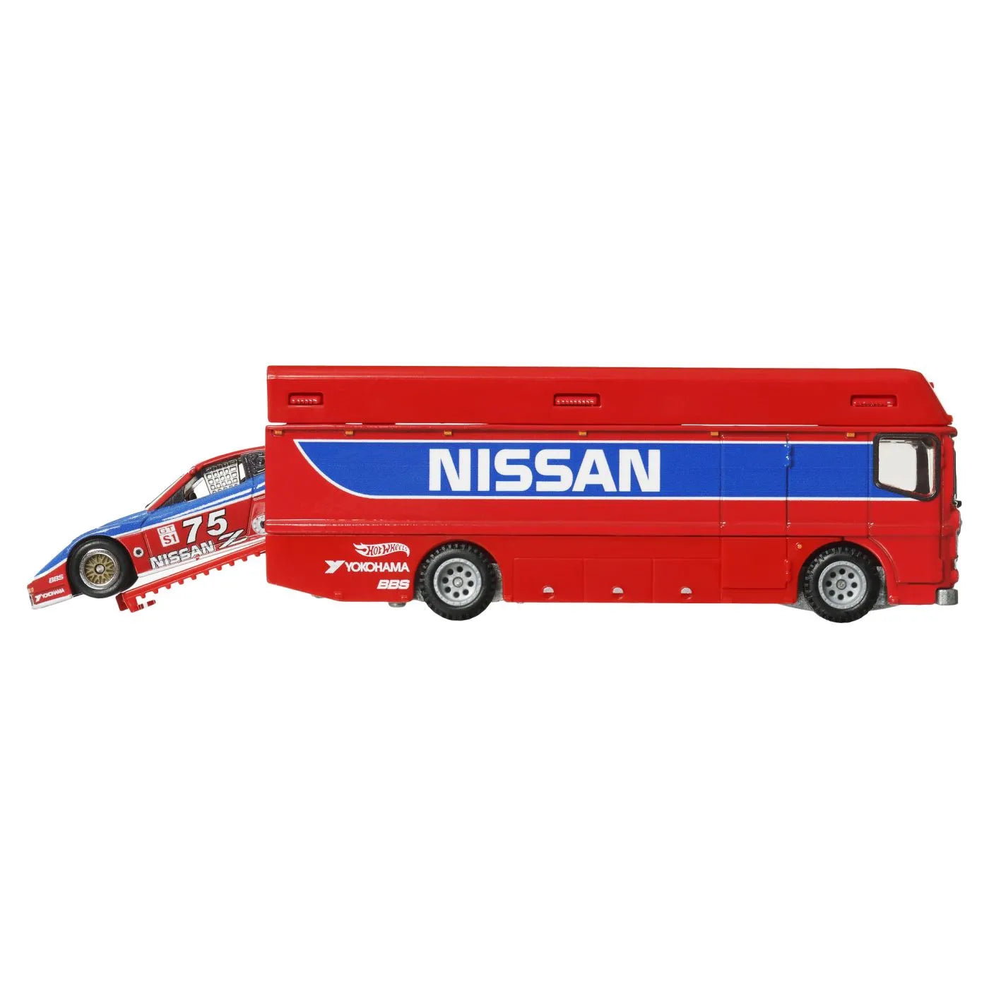 HOT WHEELS TRANSPORTATOR EURO HAULER CU MASINUTA NISSAN 300 ZX GTS SCARA 1:64, HOT WHEELS - VEHICULE