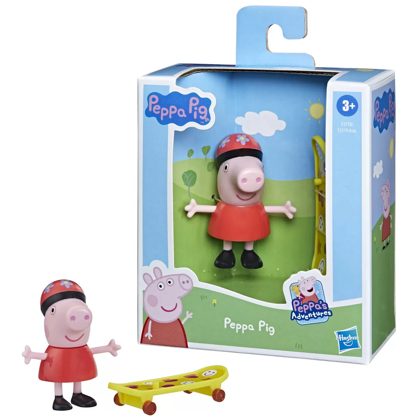 PEPPA PIG FIGURINA PRIETENII AMUZANTI PEPPA PIG CU SKATEBOARD 7CM, PEPPA PIG