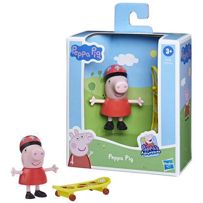 PEPPA PIG FIGURINA PRIETENII AMUZANTI PEPPA PIG CU SKATEBOARD 7CM, PEPPA PIG