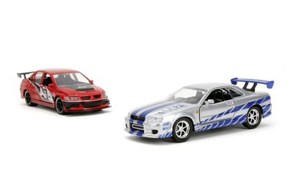 JADA FAST AND FURIOUS SET 2 MASINI METALICE MITSUBISHI LANCER EVOLUTION IX 1:32, JADATOYS - FAST AND FURIOUS