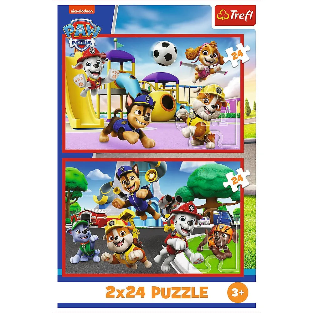 PUZZLE TREFL 2X24 PATRULA CATELUSILOR ZIUA AMUZANTA A CATELUSILOR, TREFL 2X24