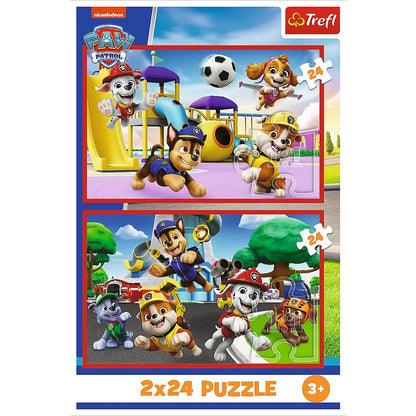 PUZZLE TREFL 2X24 PATRULA CATELUSILOR ZIUA AMUZANTA A CATELUSILOR, TREFL 2X24