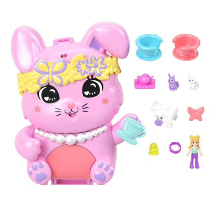 POLLY POCKET SET GENTUTA ANIMALUT IEPURAS LA PETRCERE CU ACCESORII, POLLY POCKET