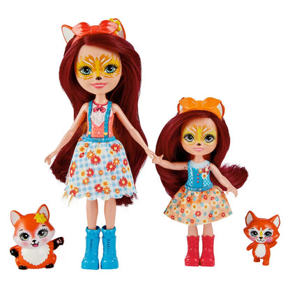 ENCHANTIMALS SET PAPUSI SURORI SI ANIMALUTELE LOR  FELICITY FOX SI FLICK SI FEANA FOX SI MIXTE, ENCHANTIMALS - SET