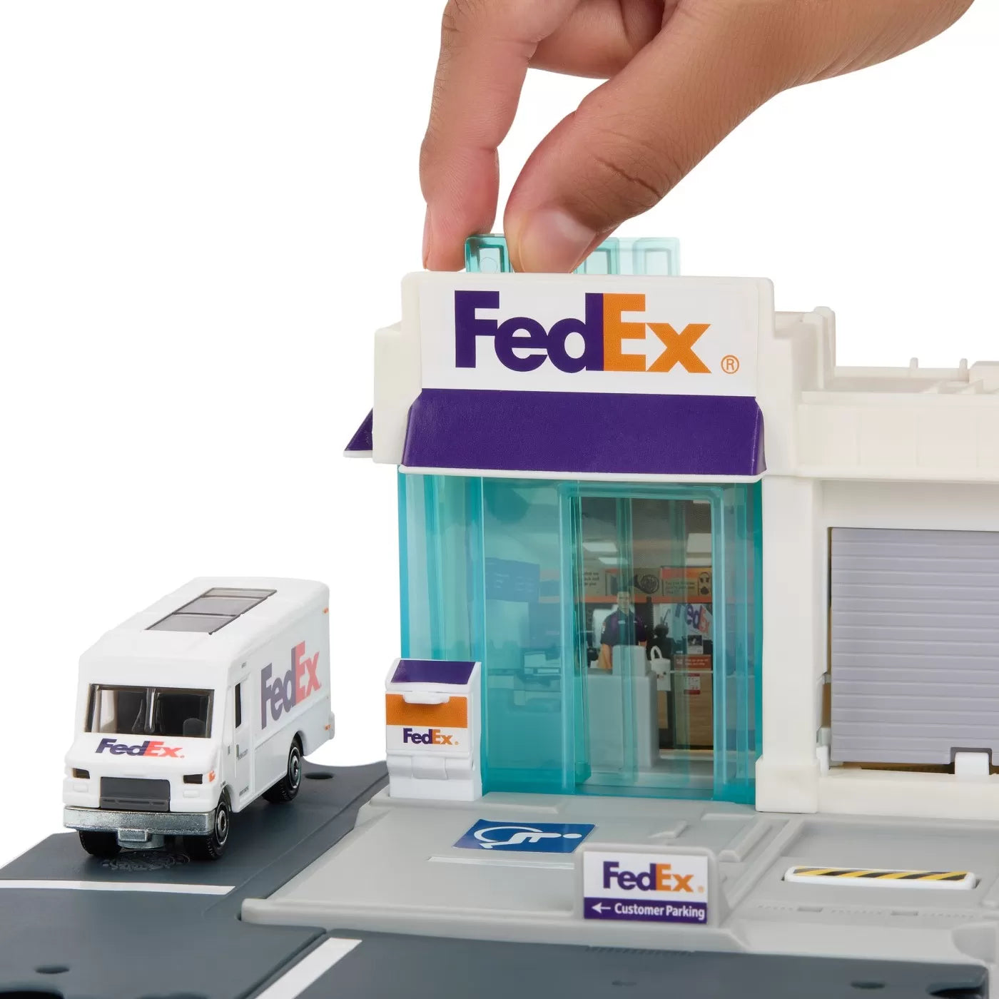 MATCHBOX SET ACTION DRIVERS CENTRUL DE COLETE FEDEX, MATCHBOX
