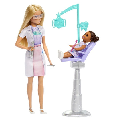 BARBIE SET DE JOACA PAPUSA BARBIE BLONDA FACE CARIERA STOMATOLOG, BARBIE - I CAN BE
