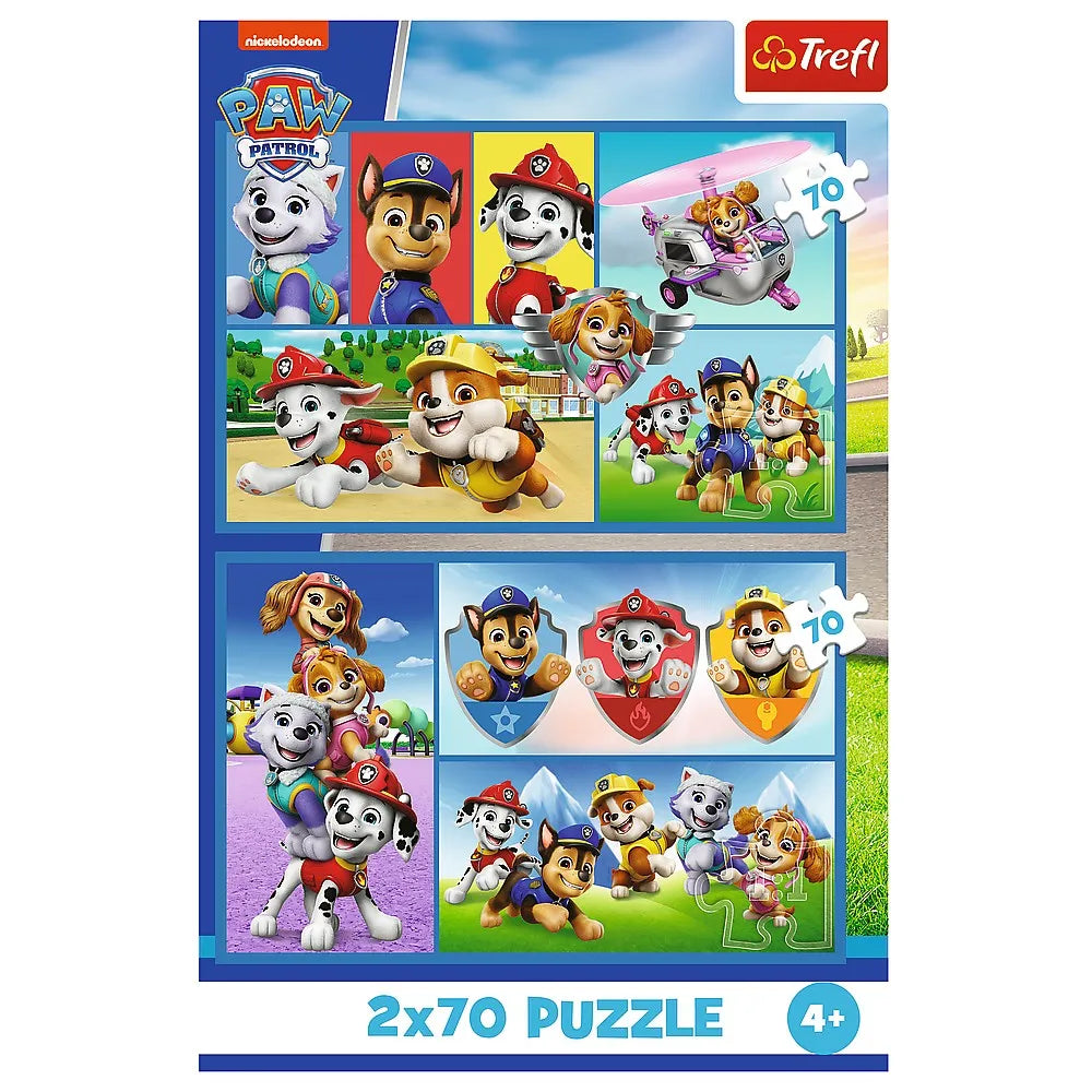 PUZZLE TREFL 2X70 PATRULA CATELUSILOR ECHIPA CATELUSILOR, TREFL 2X70