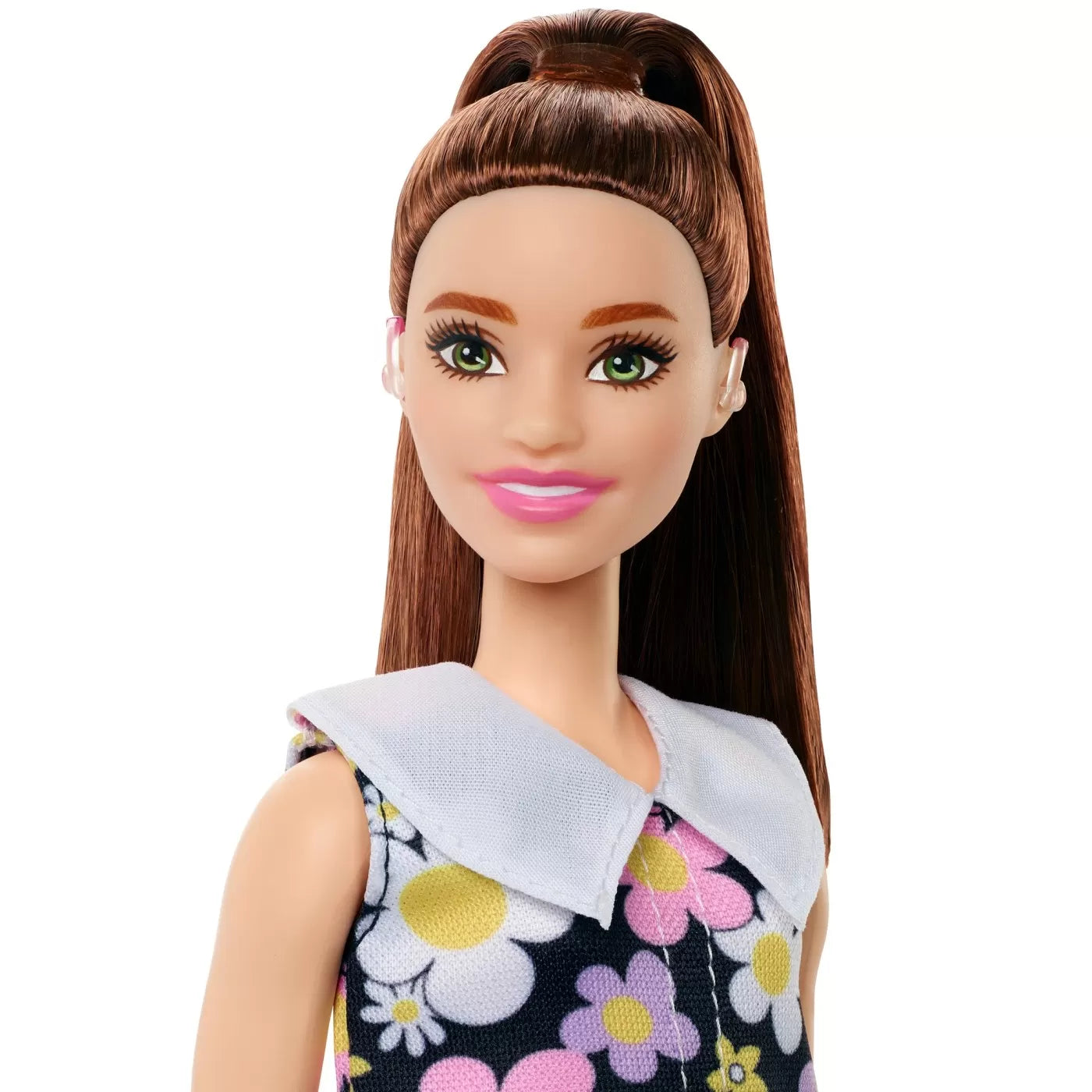 PAPUSA BARBIE FASHIONISTA SATENA CU ROCHIE CU IMPRIMEU FLORAL, BARBIE - FASHIONISTAS