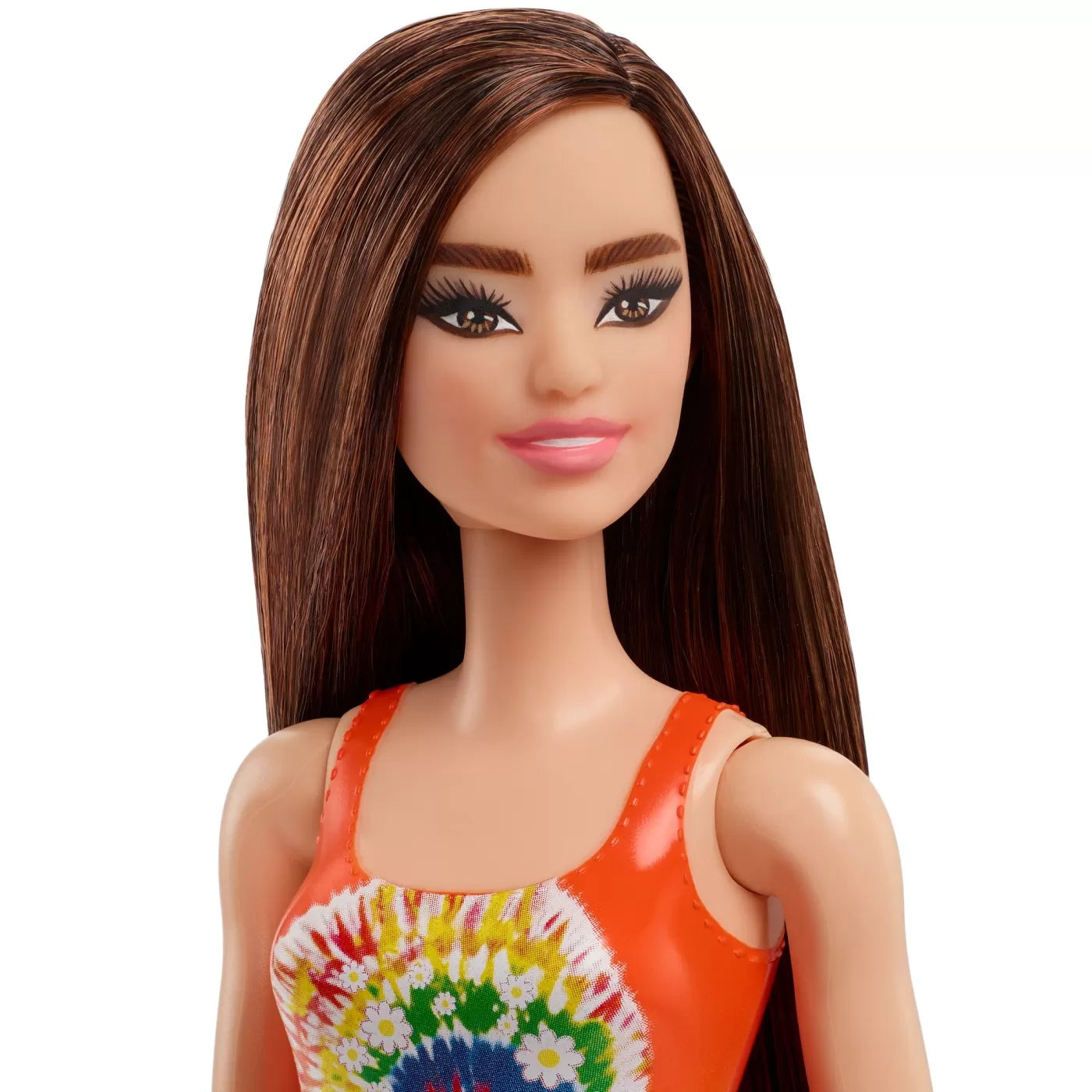 PAPUSA BARBIE SATENA CU COSTUM DE BAIE PORTOCALIU, BARBIE - I CAN BE
